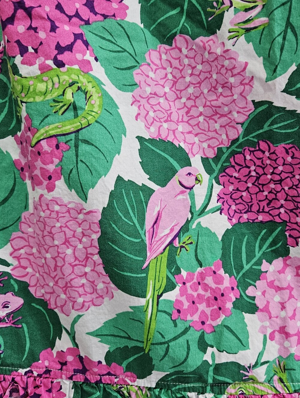Printfresh Secret Garden Pintuck Nightgown Pink Hydrangea Green Leaves Sz S NWOT - Picture 10 of 14